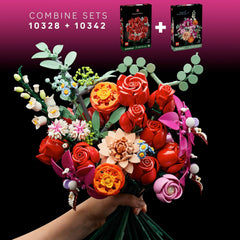 LEGO Botanicals Pretty Pink Flower Bouquet Building Set - Artificial Flowers Centerpieces for Home Decor