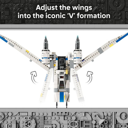 LEGO Star Wars Rebel U-Wing Starfighter Building Set - Includes Cassian Andor, Dedra Meero and K-2SO - Model Action Toy