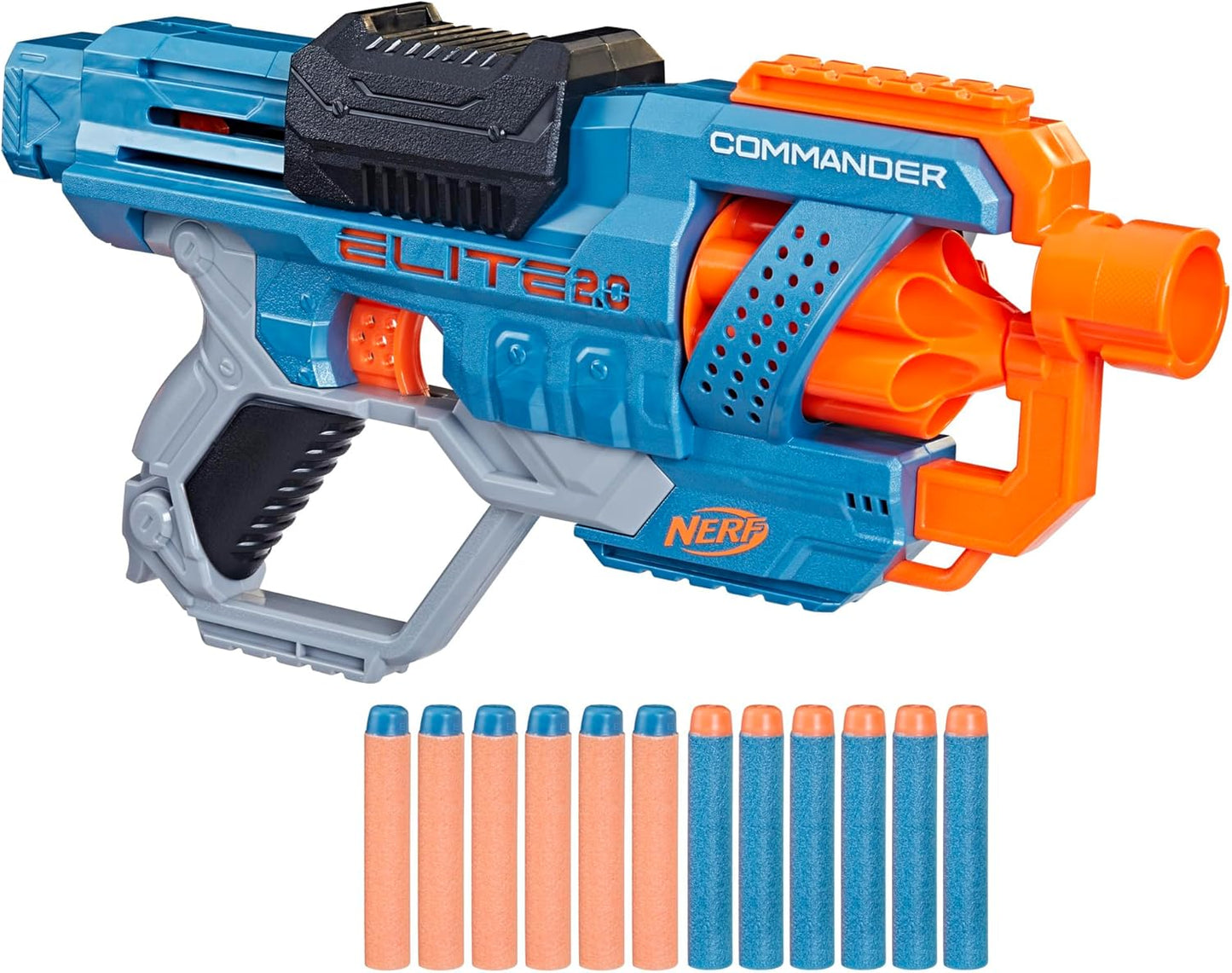 NERF Elite 2.0 Commander RD-6 Dart Blaster, 12 Darts, 6-Dart Rotating Drum