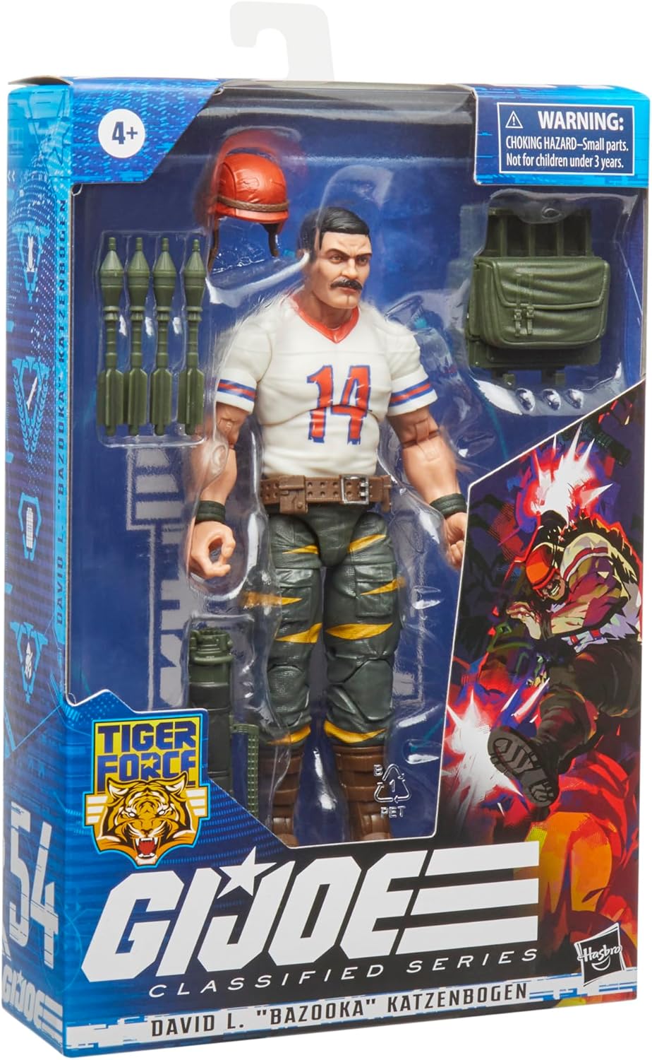 G.I. Joe Classified Series Figure, 6" Figure with Accessories - Tiger Force David L. Bazooka Katzenbogen - F4756 - Hasbro