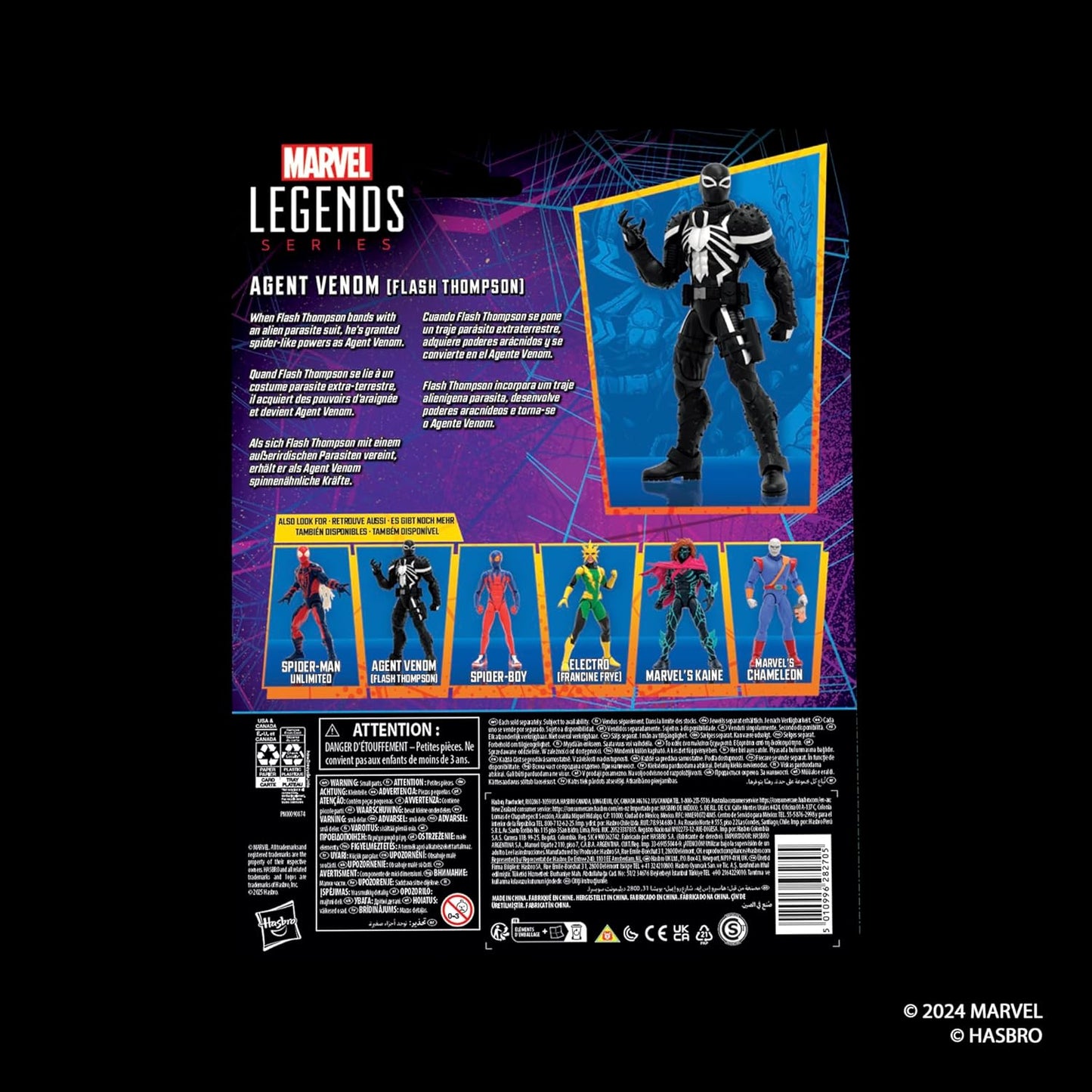 Marvel Legends Series Agent Venom (Flash Thompson), Retro Comics Collectible 6-Inch Scale Action Figure