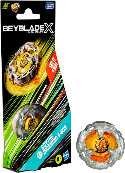 Beyblade X Scythe Incendio 3-80B Booster Pack Set with Stamina Type Right-Spinning Top