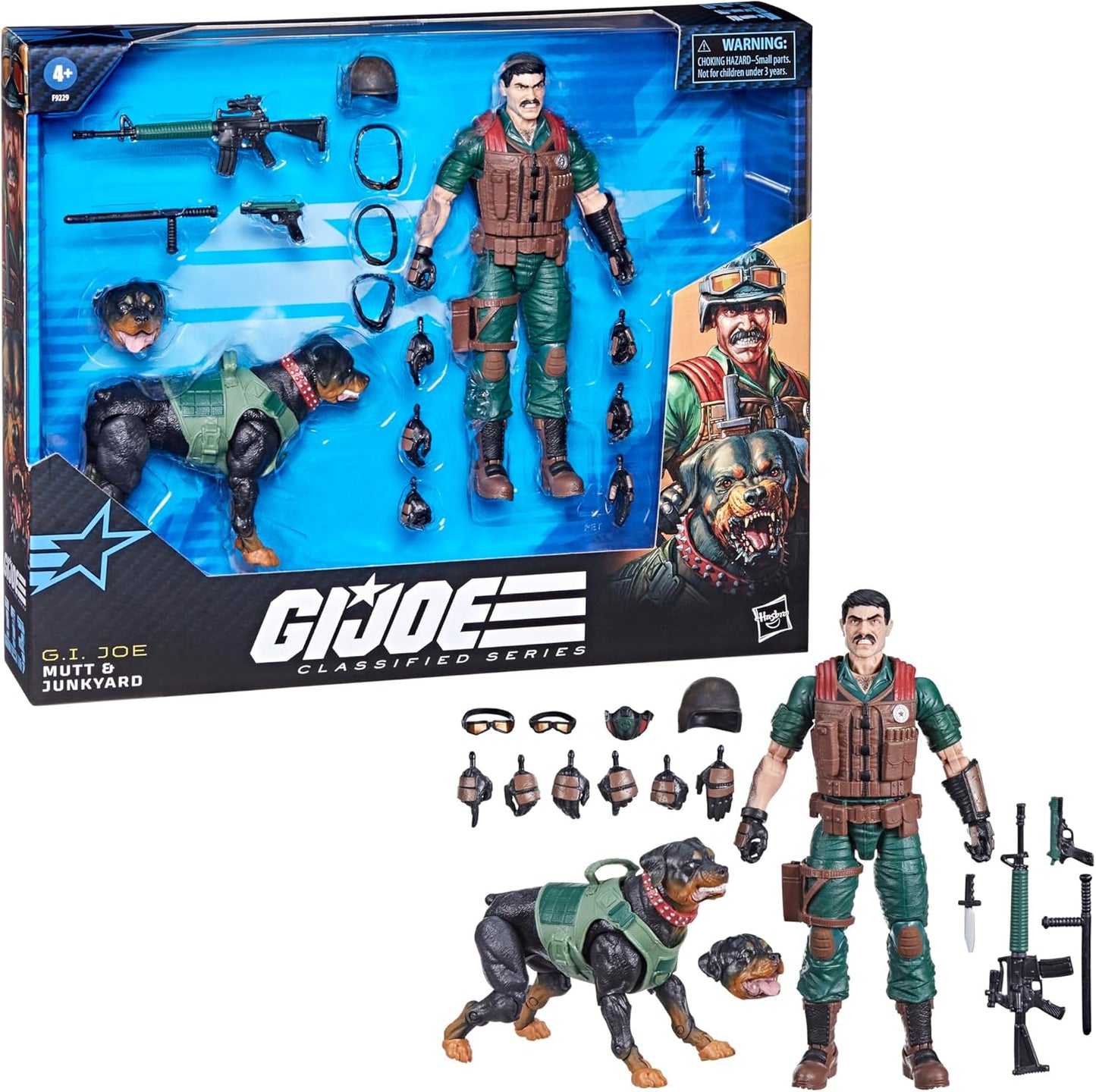 G.I. Joe Classified Series Mutt & Junkyard, Collectible 6-Inch Action Figure & Pet with 16 Accessories