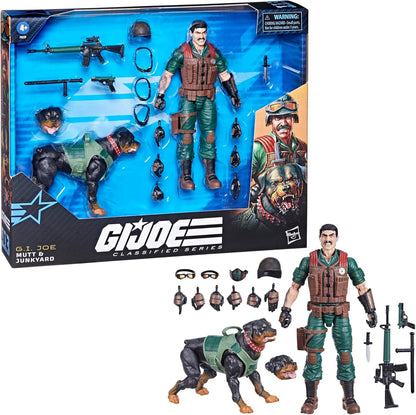 G.I. Joe Classified Series Mutt & Junkyard, Collectible 6-Inch Action Figure & Pet with 16 Accessories