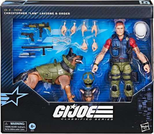 G.I. Joe Classified Series #157, Christopher Law Lavigne & Order Action Figure & German Shepherd Dog Figure