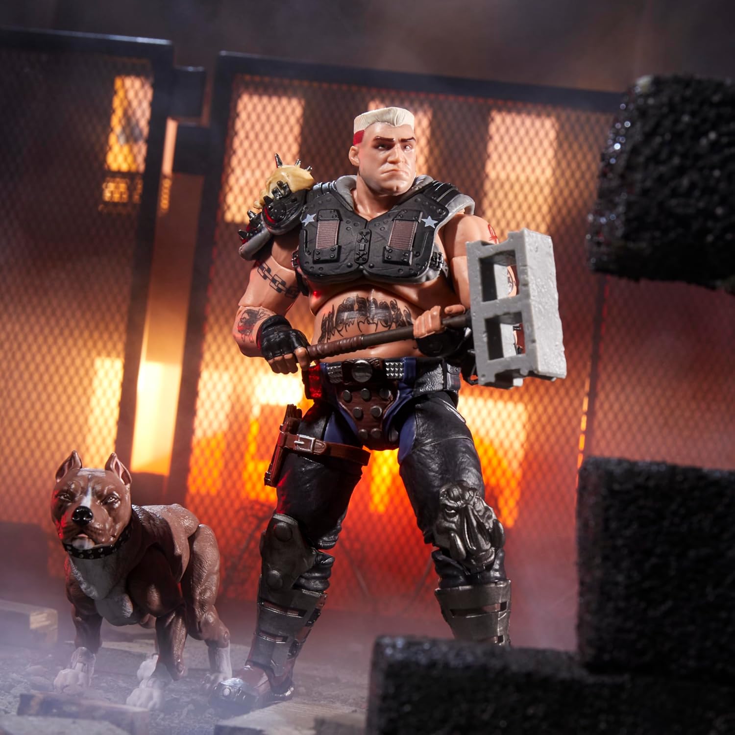 G.I. Joe Classified Series #135, Dreadnok Road Pig & Rawkus, Collectible 6 Inch Action Figure with Pet Dog Pit Bull Figure and 10 Accessories