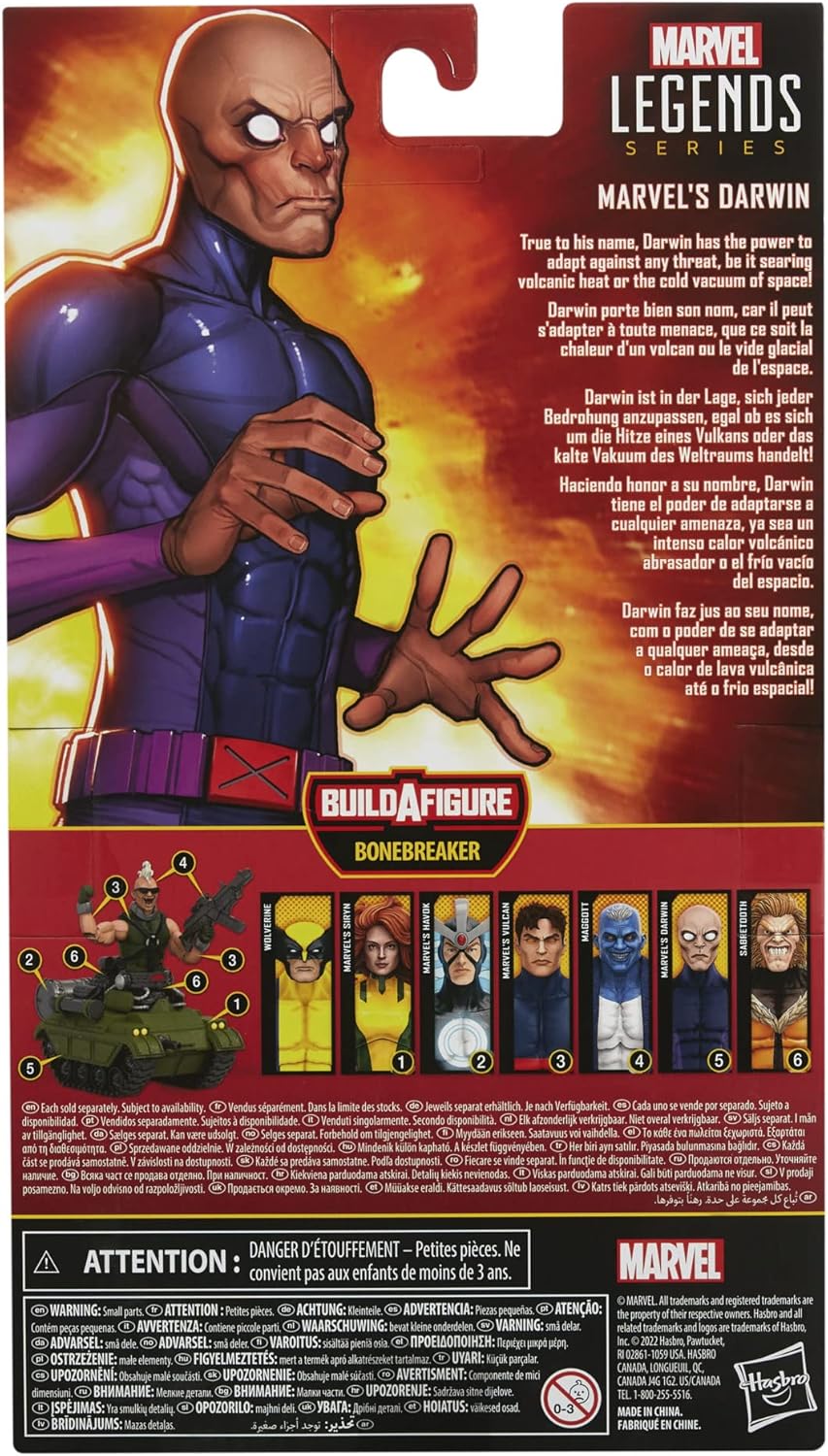 Marvel Legends Series X-Men Darwin Action Figure 6-Inch Collectible Toy, 4 YEARS+, 2 Accessories and 1 Build-A-Figure Part