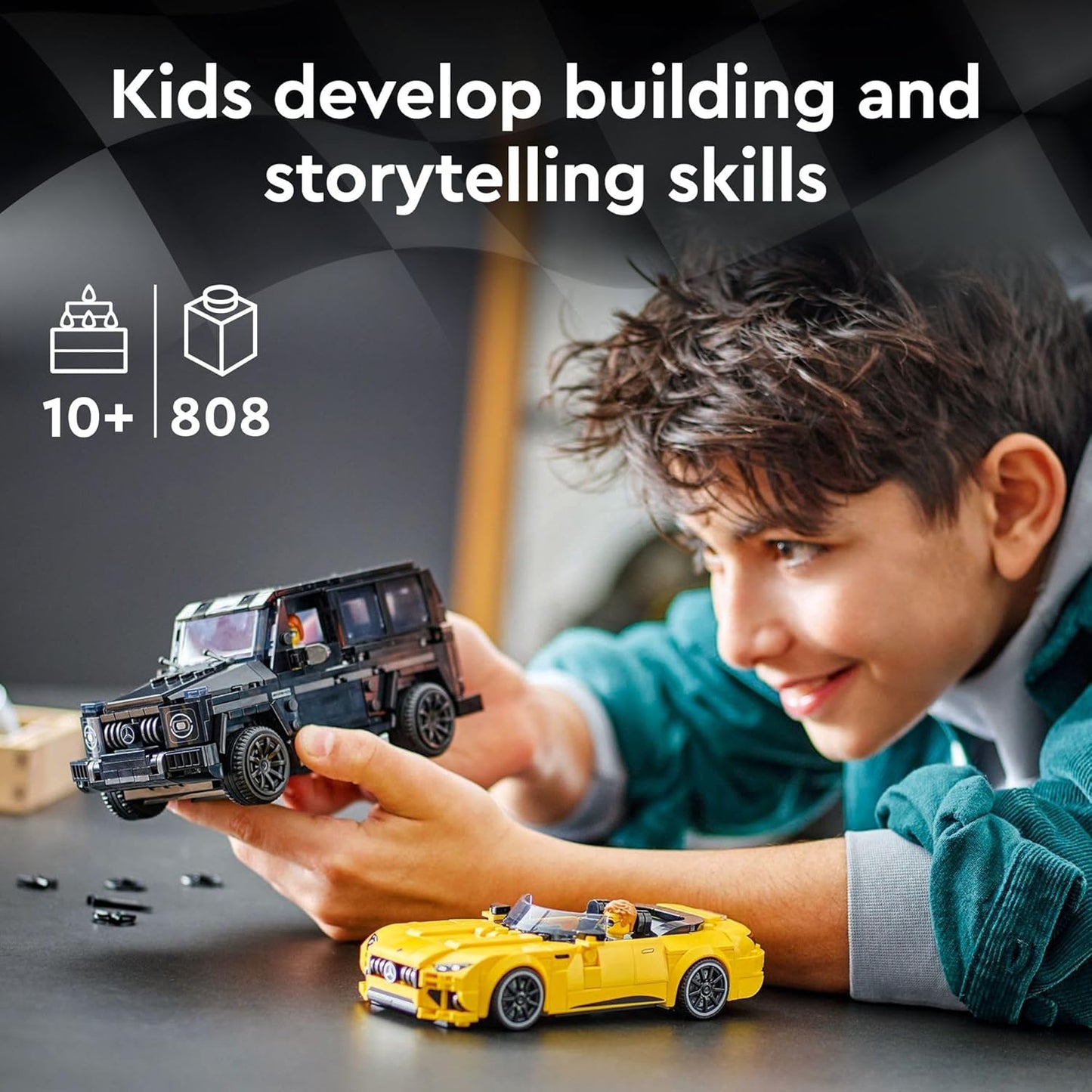 LEGO Speed Champions Mercedes-AMG G 63 & Mercedes-AMG SL 63 F1 Toy Car, Formula 1 Vehicle Set with 2 Building Sets with 2 Driver Minifigures