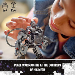 LEGO Marvel War Machine Mech Armor, Buildable Marvel Action Figure with 3 Stud Shooters