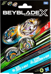 Beyblade X Bite Croc 3-60LF and Sting Unicorn 4-60P Dual Pack Set with 2 Right-Spinning Tops