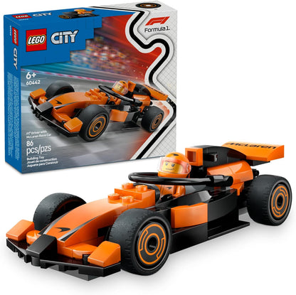 LEGO City F1 Driver with McLaren Race Car Toy with a Driver Minifigure