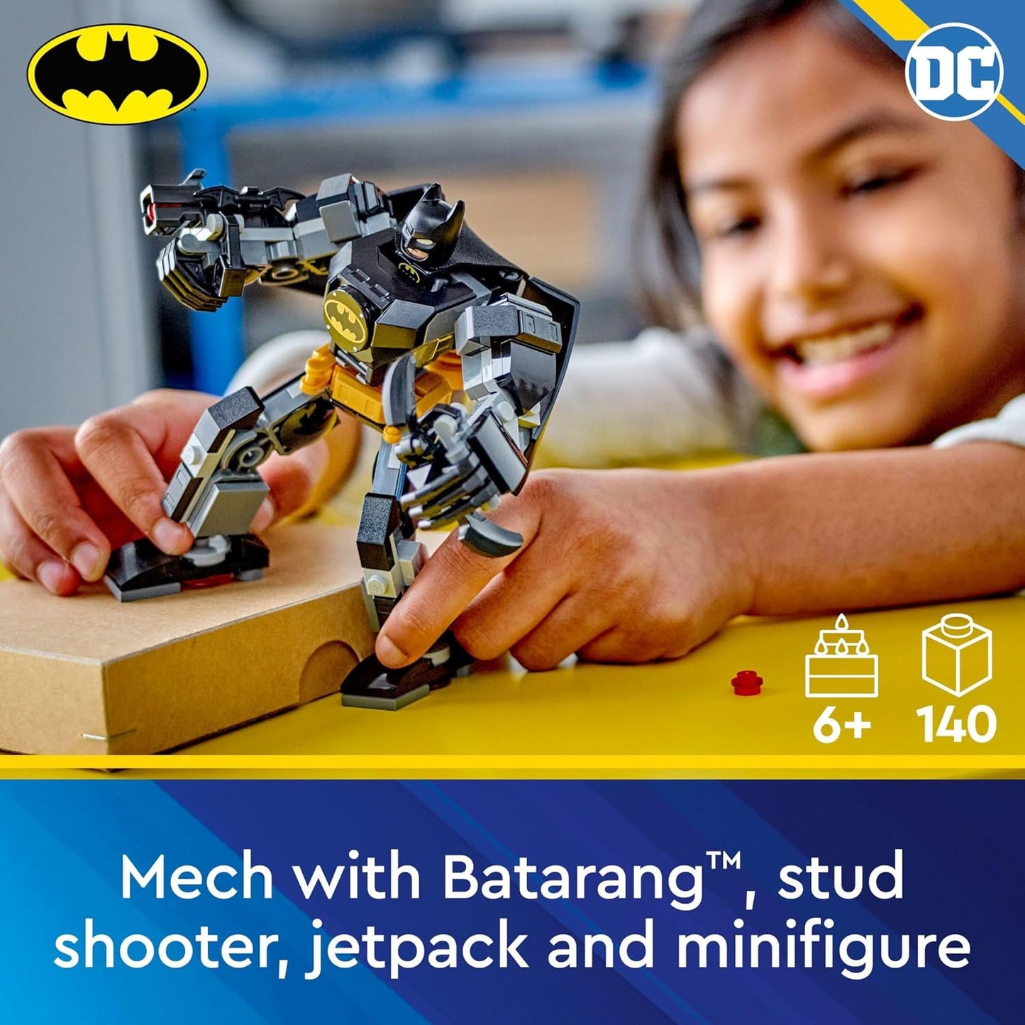 LEGO DC Batman: Batman Mech Armor Super Hero Toy, Collectible Robot Action Figure and Batman Minifigure Included, Creative Super Hero Gift for Kids & Batman Fans Ages 6 and Up, 76270