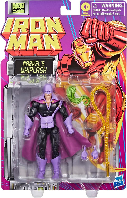 Marvel Legends Series Whiplash, Iron Man Comics Collectible 6-Inch Action Figure, Retro-Inspired Blister Card
