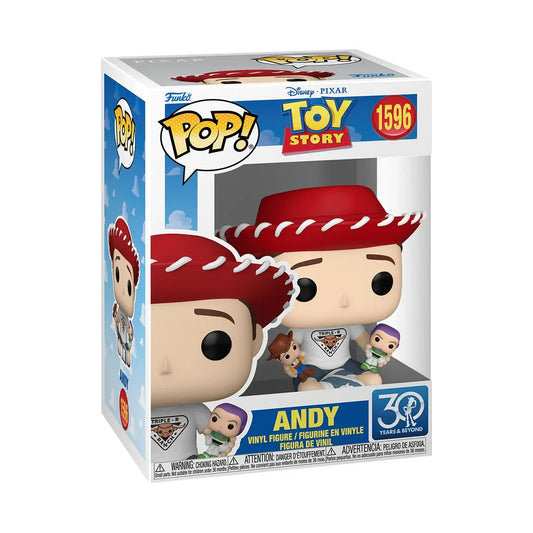 [Pre-Order] Pop! Disney: Toy Story 30th Anniversary Andy with Buzz Lightyear and Woody