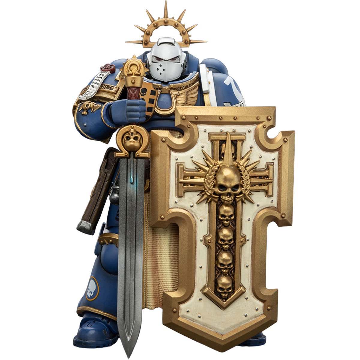 Warhammer 40,000 Ultramarines Levantus with Power Sword, Stormshield and Bolt Pistol 1:18 Scale Action Figure