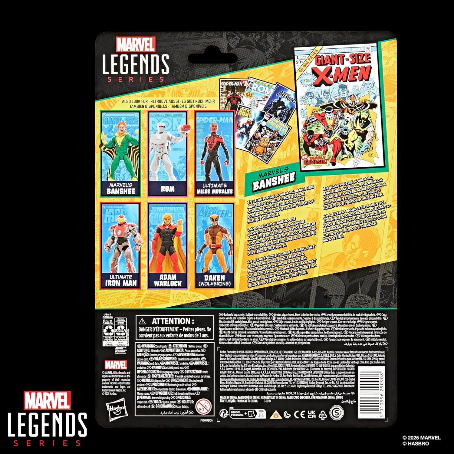 Marvel Legends Series Marvel's Banshee, Giant-Size X-Men #1 (1975) Comics-Inspired Collectible 6-Inch Scale Action Figure with Character-Sized Comic Accessory