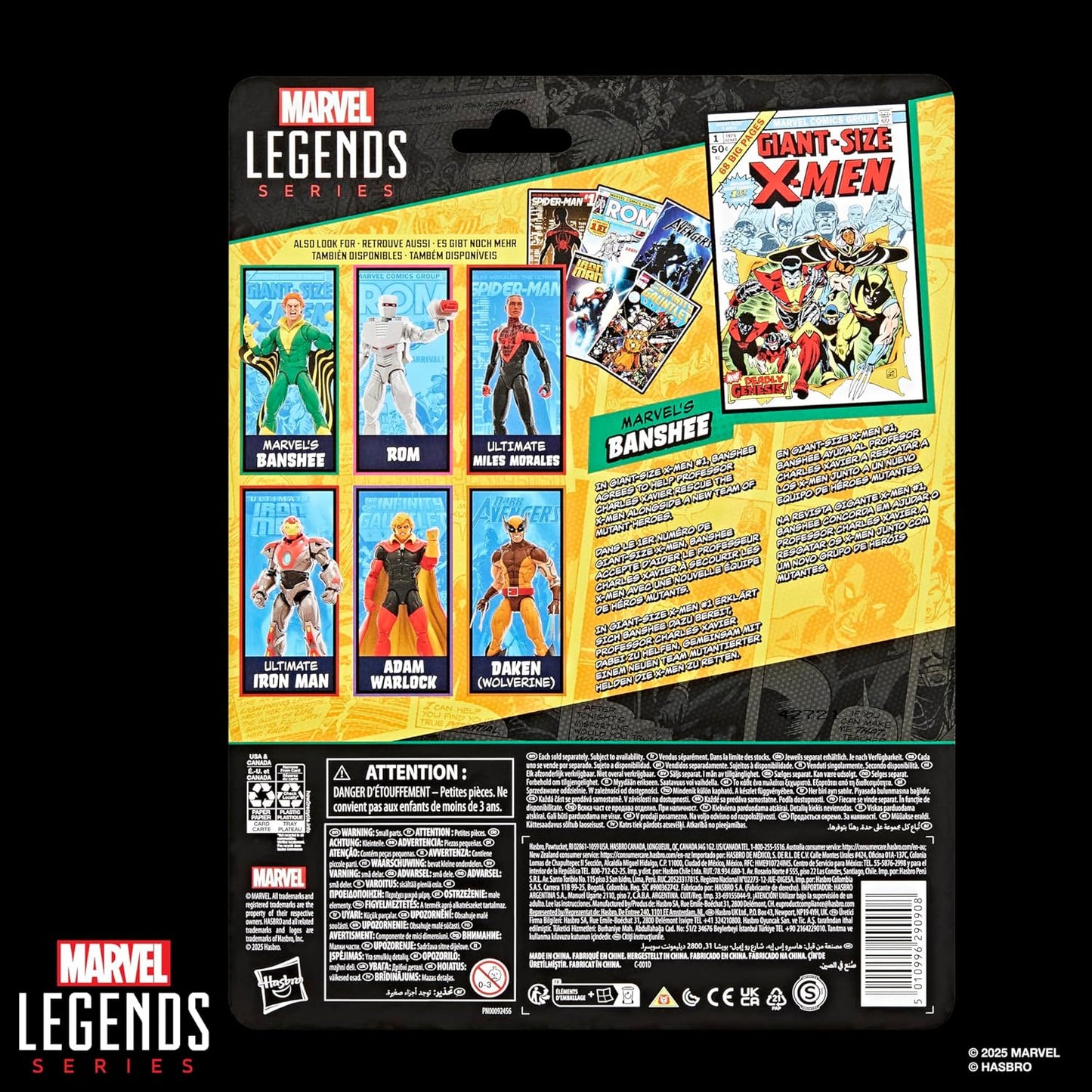 Marvel Legends Series Marvel's Banshee, Giant-Size X-Men #1 (1975) Comics-Inspired Collectible 6-Inch Scale Action Figure with Character-Sized Comic Accessory