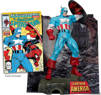 Marvel Captain America 1:6th Scale Posed Figure with Scene & Comic