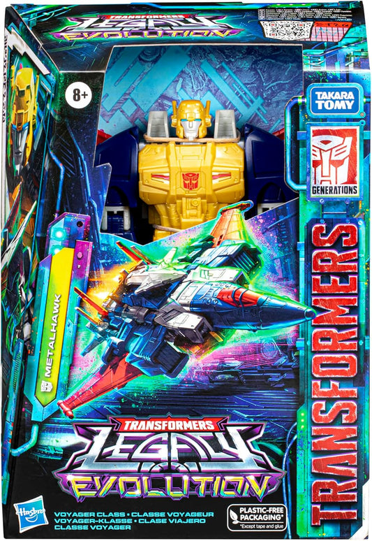 Transformers Toys Legacy Evolution Voyager Metalhawk Toy, 7-inch, Action Figure