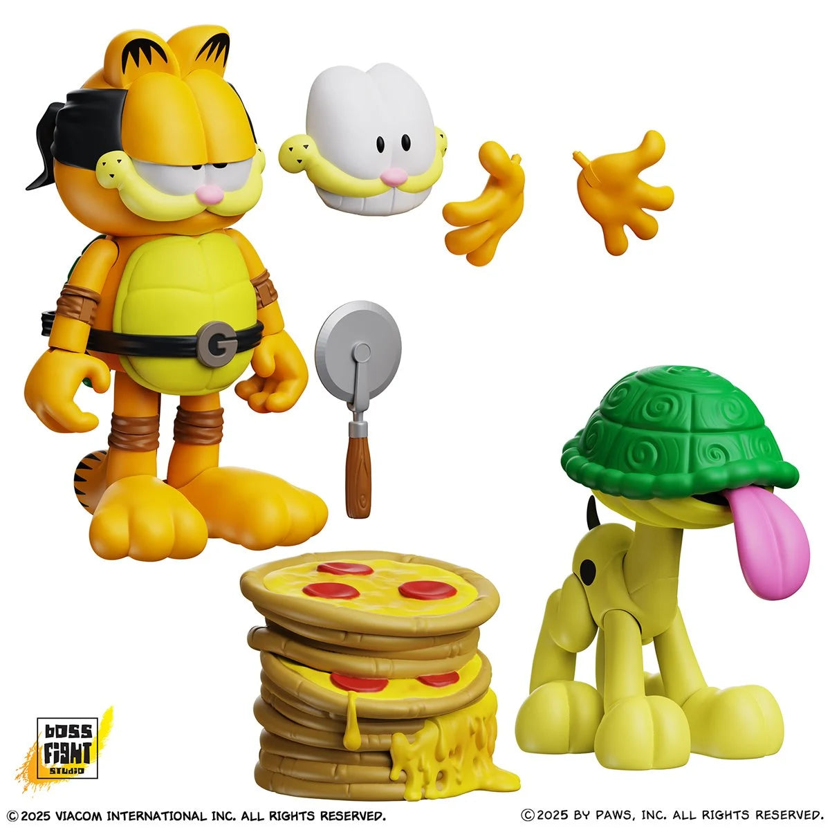 Garfield x Teenage Mutant Ninja Turtles Garfello and Sidekick Odie Action Figure 2-Pack