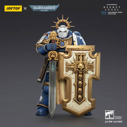 Warhammer 40,000 Ultramarines Levantus with Power Sword, Stormshield and Bolt Pistol 1:18 Scale Action Figure
