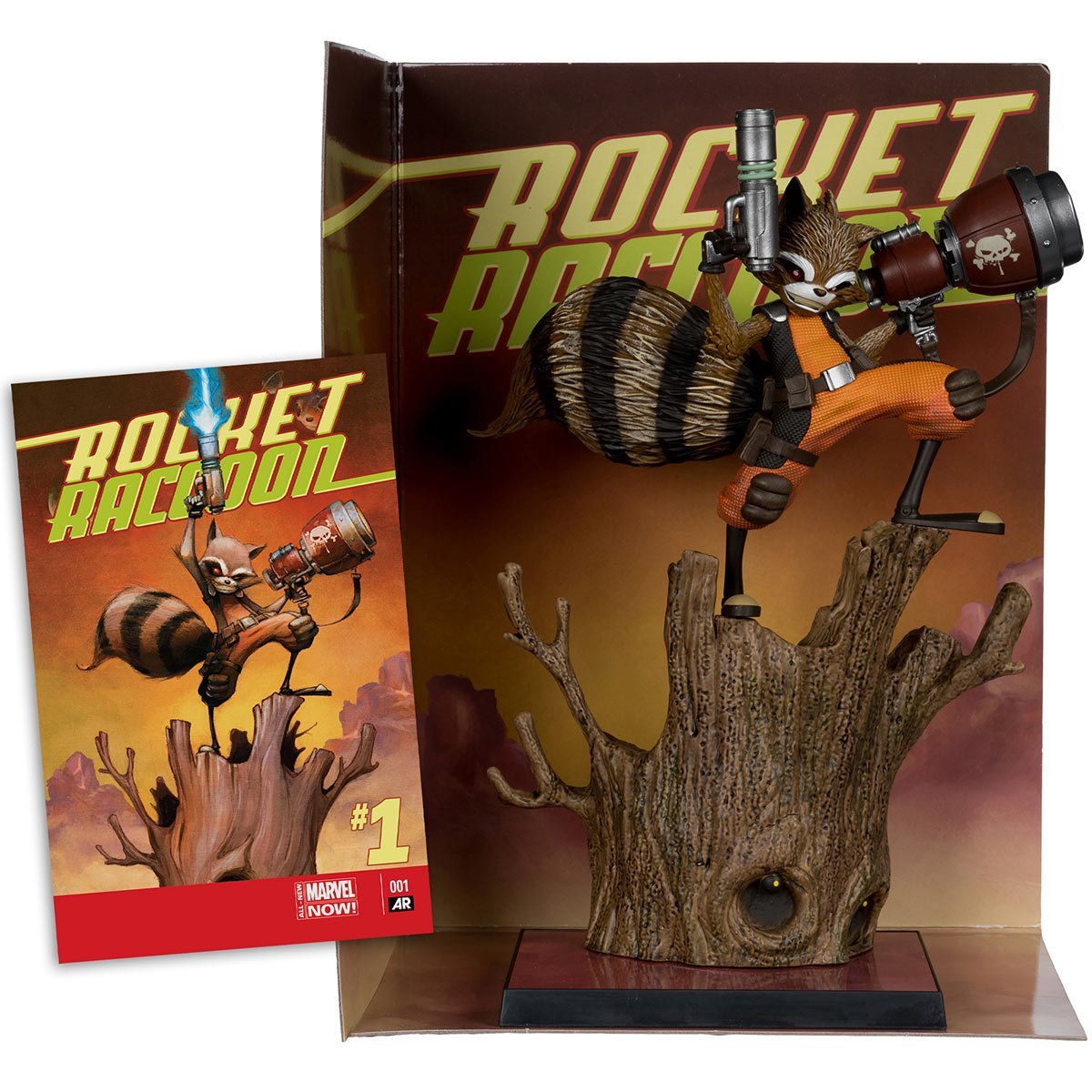 Marvel Rocket Racoon A Chasing Tale #1 1:6 Scale Posed Figure with Scene and Comic