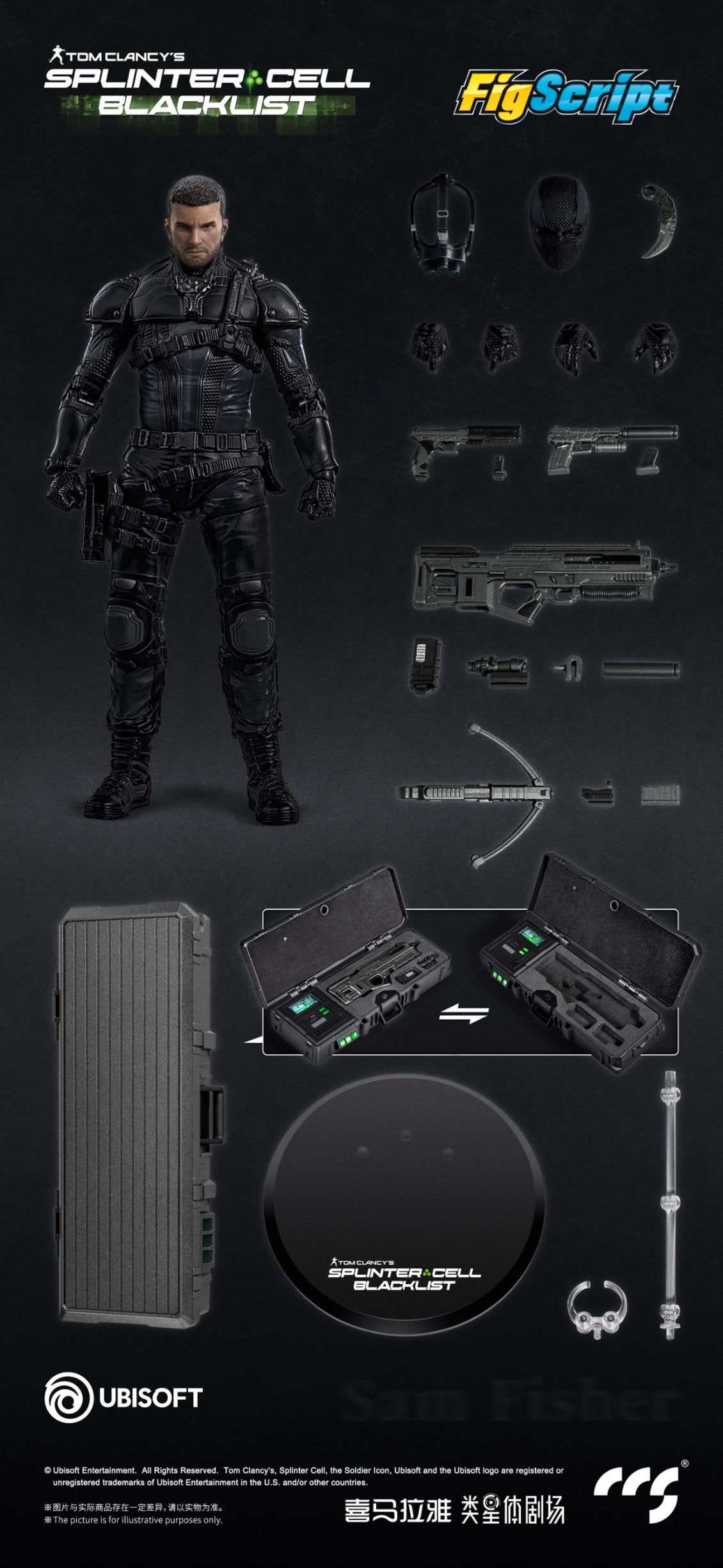 Tom Clancy’s Splinter Cell: Blacklist FigScript Sam Fisher 1/12 Scale Action Figure