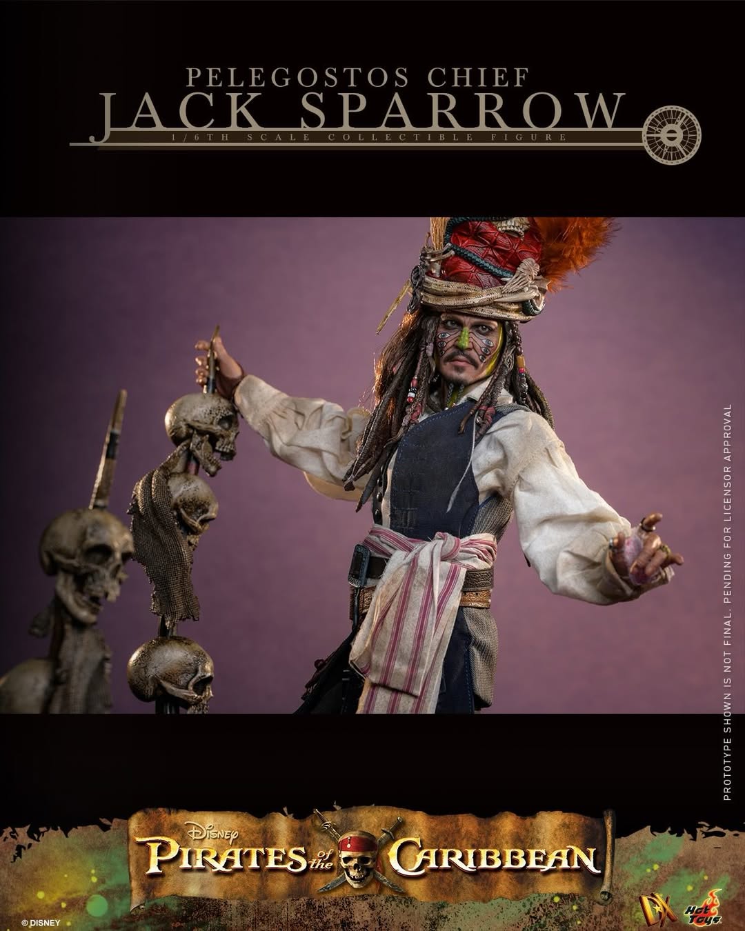 Pirates of the Caribbean: Dead Man's Chest Pelegostos Chief Jack Sparrow 1/6th Scale Collectible Figure