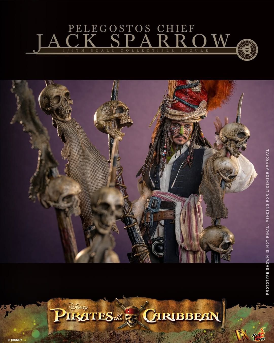Pirates of the Caribbean: Dead Man's Chest Pelegostos Chief Jack Sparrow 1/6th Scale Collectible Figure