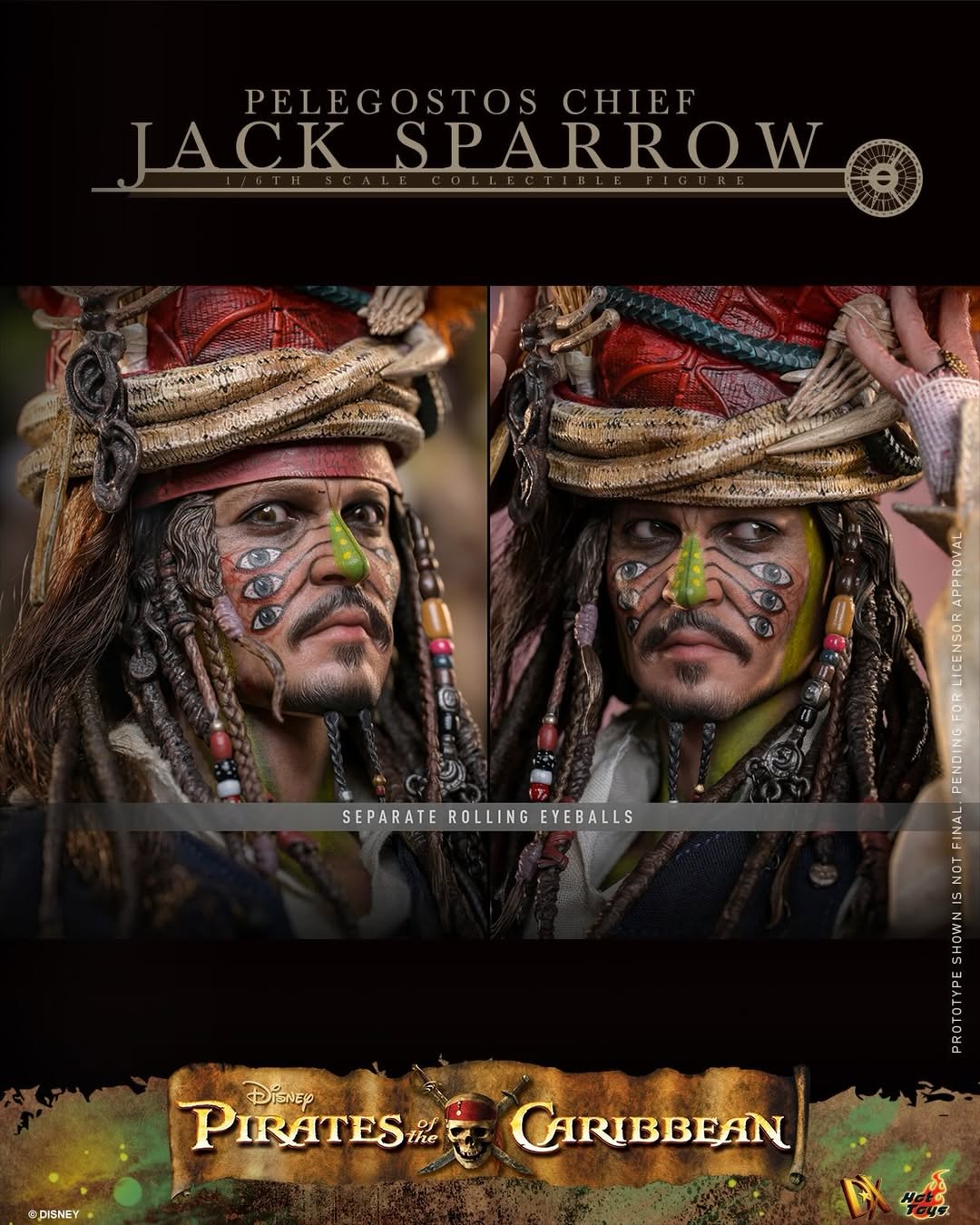 Pirates of the Caribbean: Dead Man's Chest Pelegostos Chief Jack Sparrow 1/6th Scale Collectible Figure