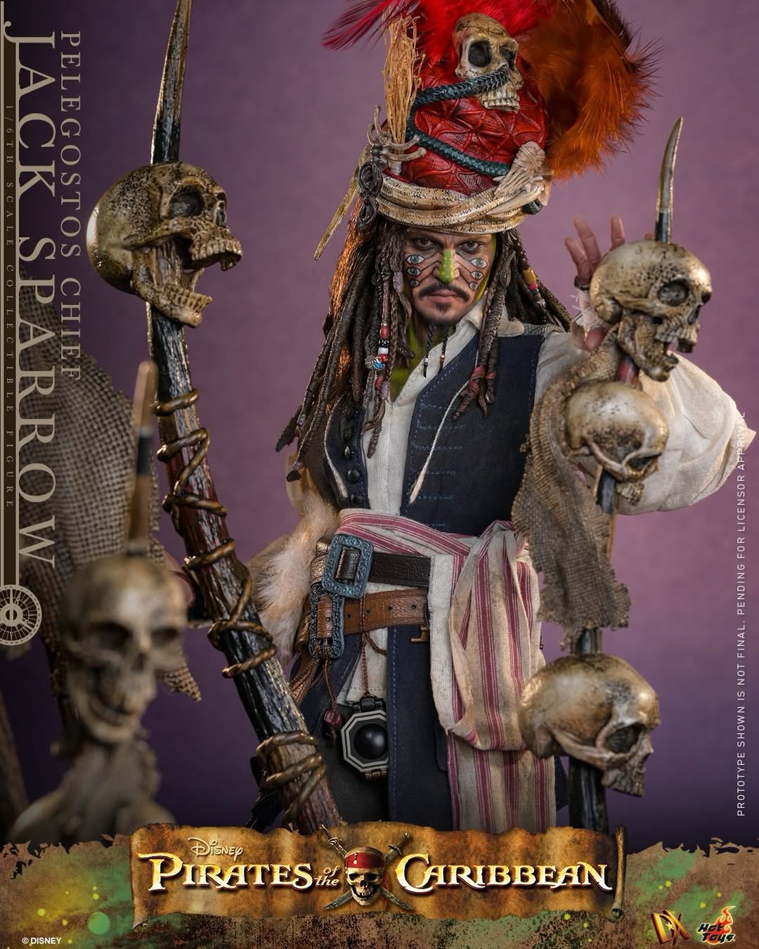 Pirates of the Caribbean: Dead Man's Chest Pelegostos Chief Jack Sparrow 1/6th Scale Collectible Figure