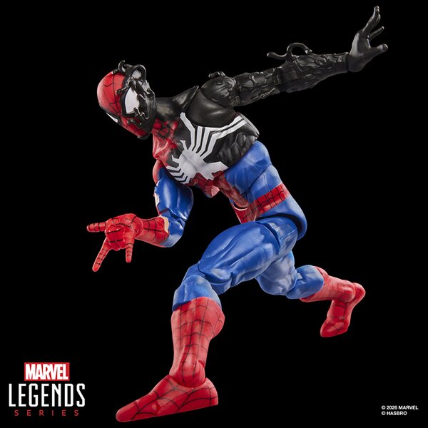 Marvel Legends Series Spider-Man (Alien Costume) Retro Comics Secret Wars 6 Inch Action Figure with Shield