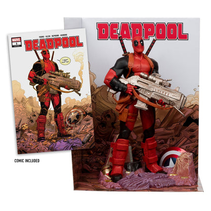 Marvel Wave 5 Deadpool #1 1:6 Scale Posed Figure with Scene and Comic