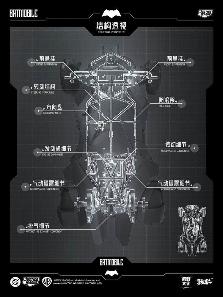 Justice League Batmobile 1/12 Scale Model Kit