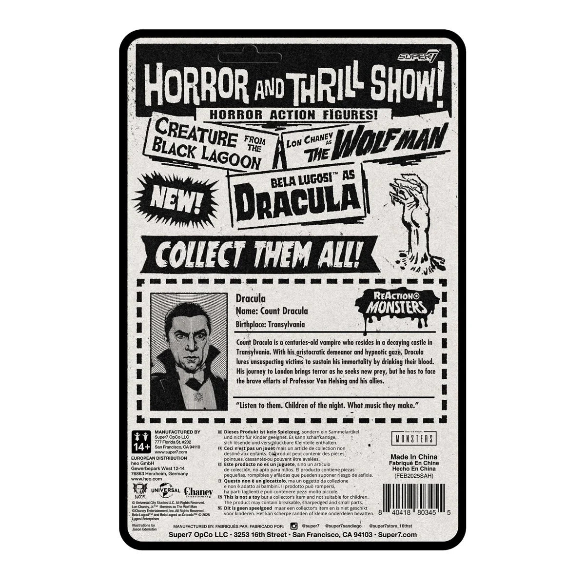 Universal Monsters Dracula 3 3/4-inch ReAction+ Figure