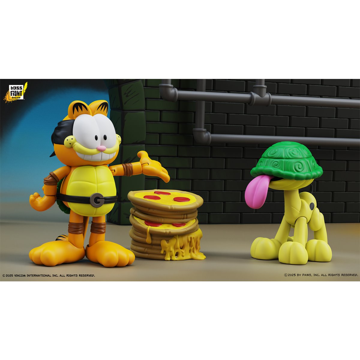Garfield x Teenage Mutant Ninja Turtles Garfello and Sidekick Odie Action Figure 2-Pack