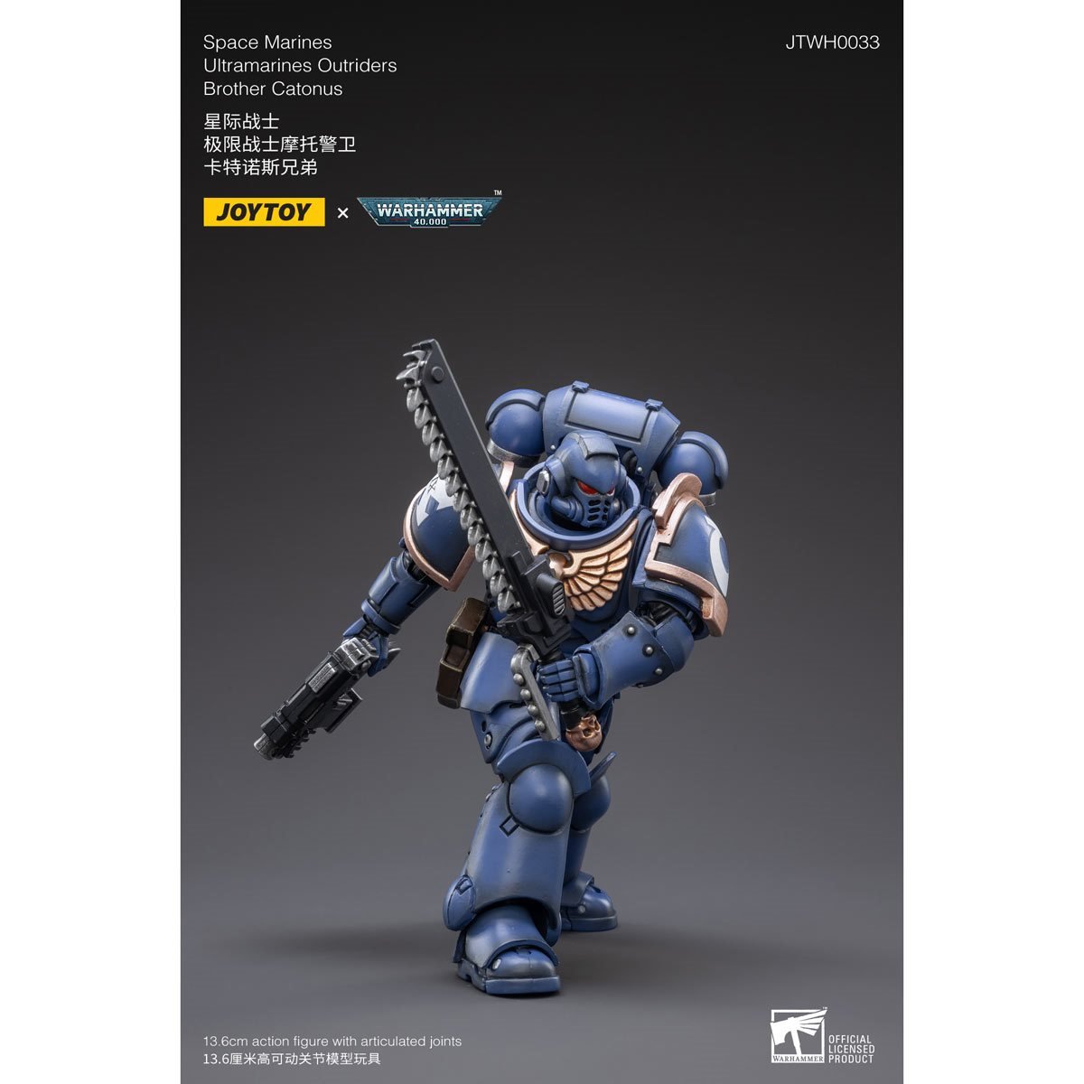 Warhammer 40,000 Space Marines Ultramarines Outriders Brother Catonus 1:18 Scale Action Figure