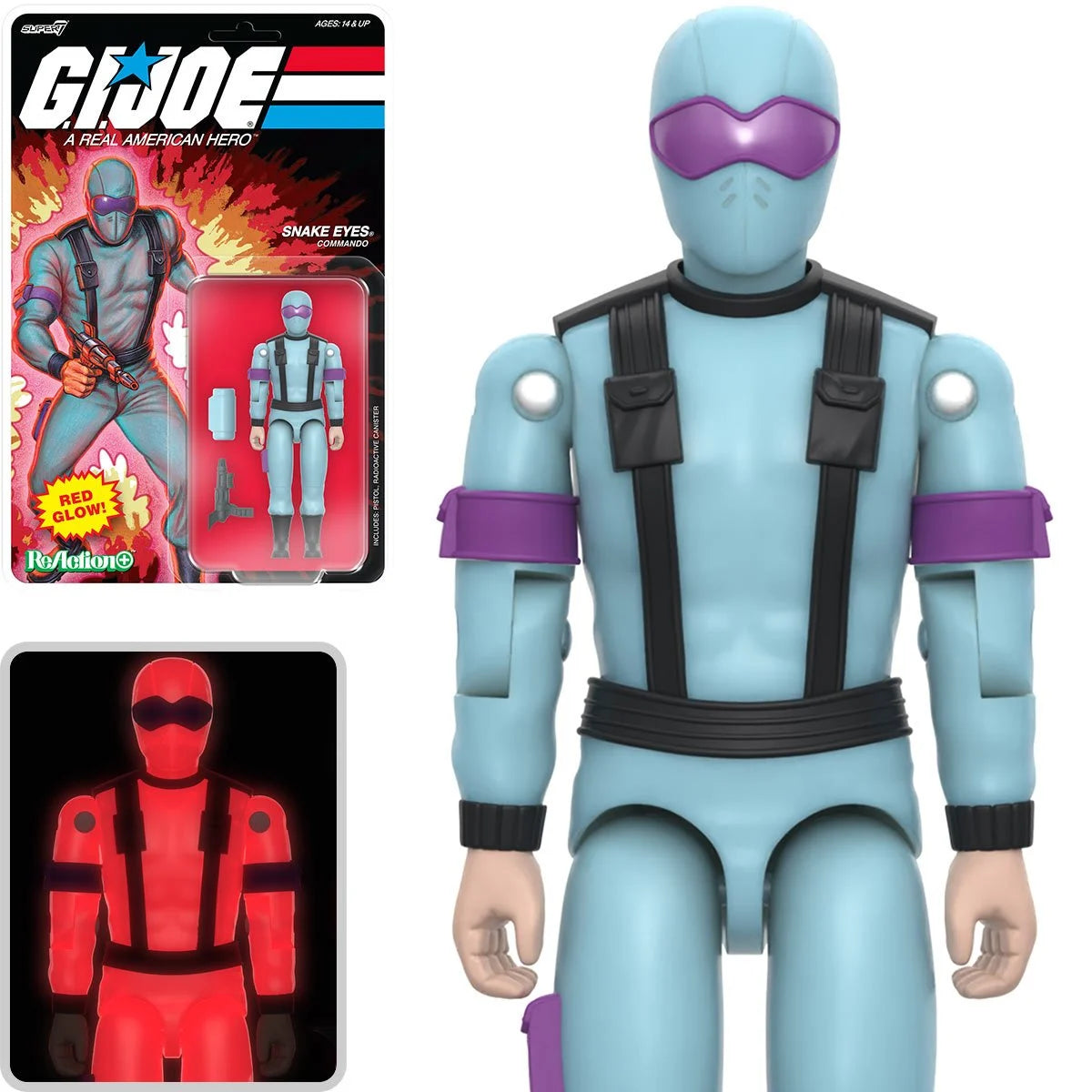 G.I. Joe Arctic Snake Eyes (Red Glow, Crystal Poison) 3 3/4-Inch ReAction+ Figure