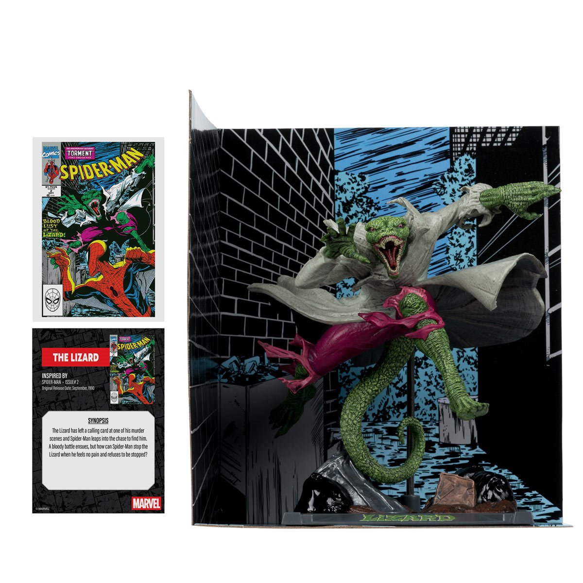 Marvel Collection Wave 6 The Lizard Spider-Man #2 1:10 Scale Posed Figure with Scene