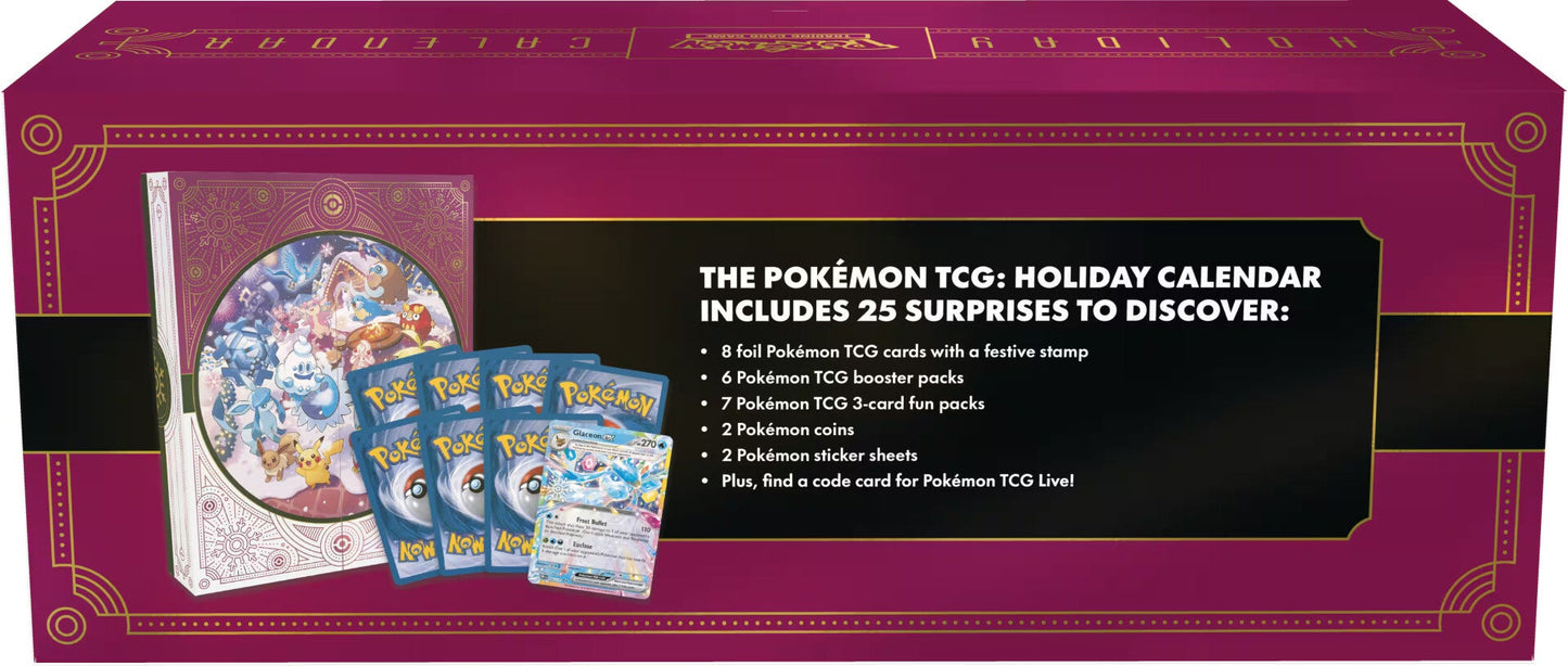 Pokémon TCG: Holiday Calendar 2025 – 25 Days of Surprises with Booster Packs, Foil Cards, Stickers & More