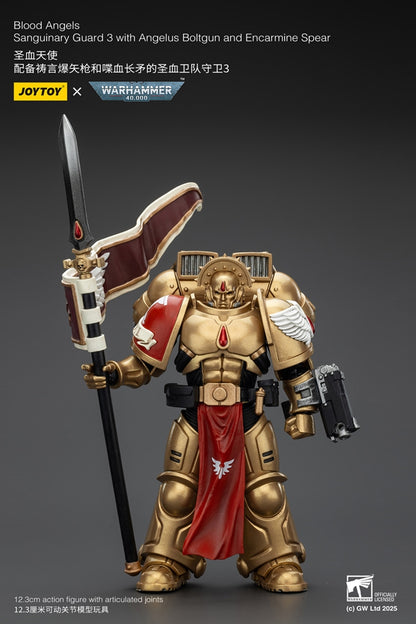 Warhammer 40,000 Blood Angels Sanguinary Guard 3 with Boltgun Spear 1:18 Scale Action Figure