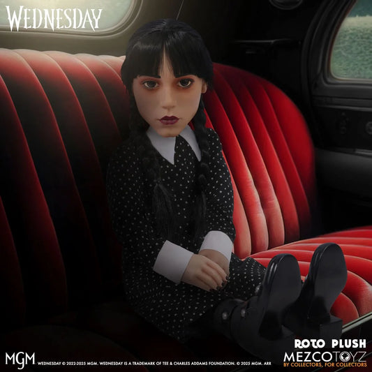 [Pre-Order] Wednesday Addams Mezco Designer Series 18-Inch Roto Plush Doll