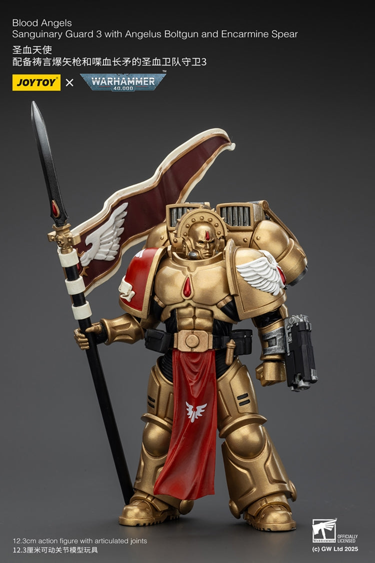 Warhammer 40,000 Blood Angels Sanguinary Guard 3 with Boltgun Spear 1:18 Scale Action Figure