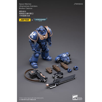Warhammer 40,000 Space Marines Ultramarines Outriders Brother Catonus 1:18 Scale Action Figure