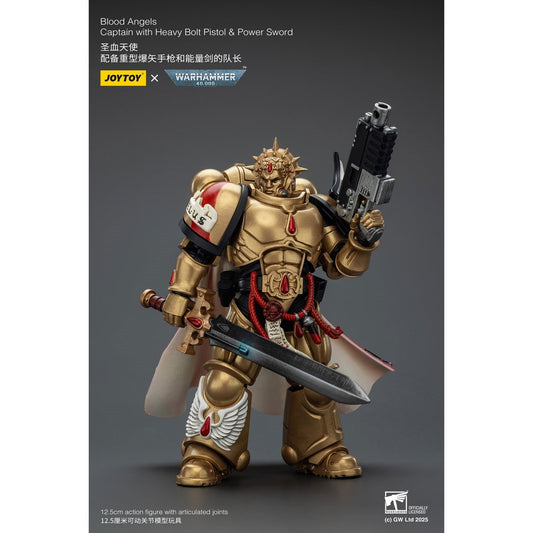 [Pre-Order] Warhammer 40,000 Blood Angels Captain with Heavy Bolt Pistol and Power Sword 1:18 Scale Action Figure