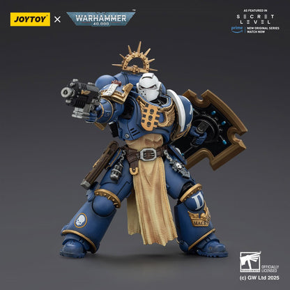 Warhammer 40,000 Ultramarines Levantus with Power Sword, Stormshield and Bolt Pistol 1:18 Scale Action Figure
