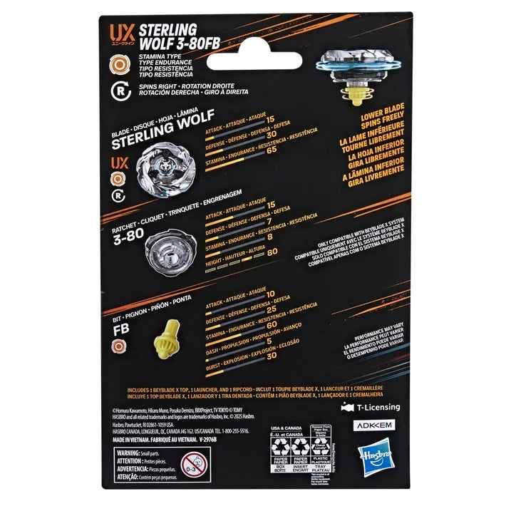 Beyblade X Sterling Wolf 3-80FB UX Starter Pack Set