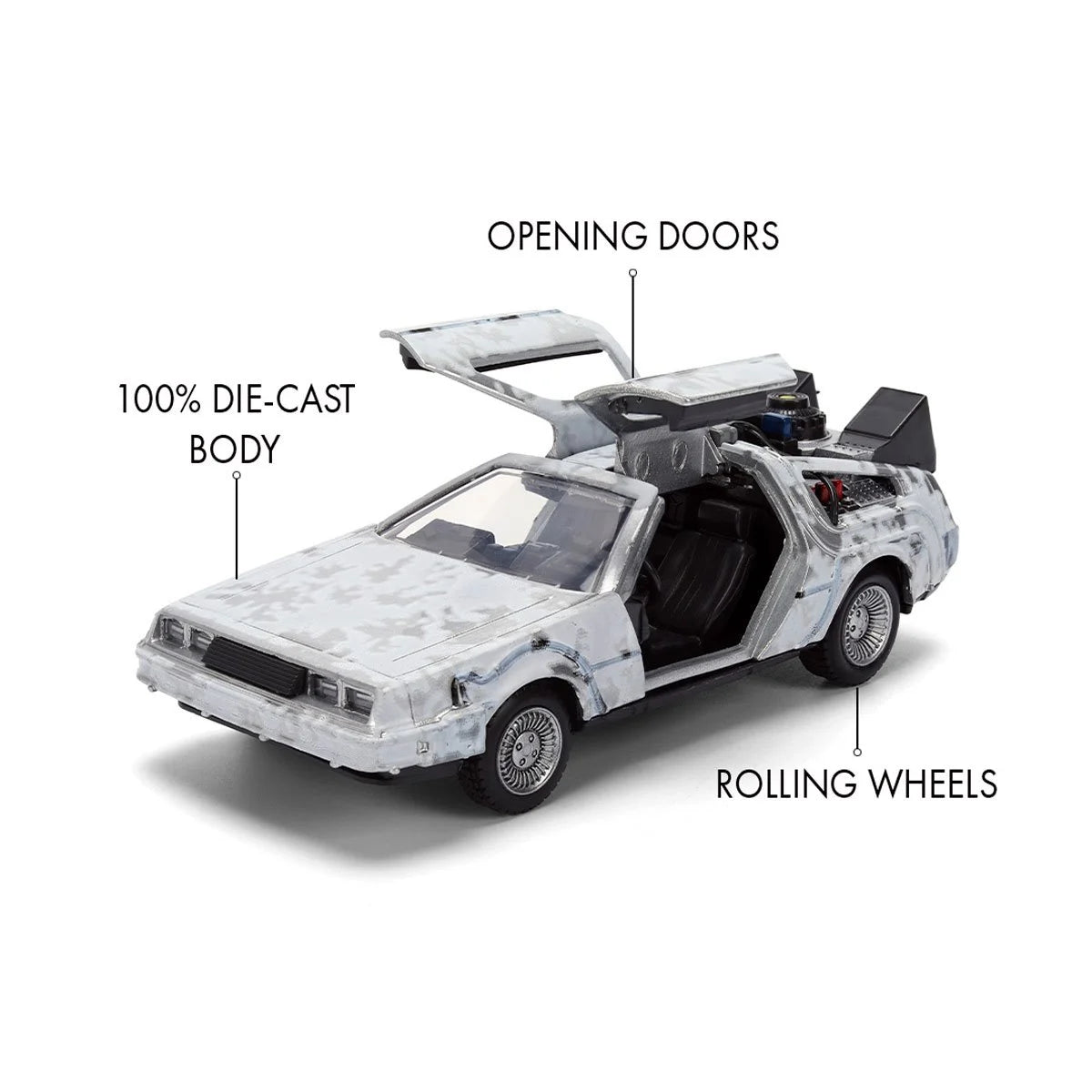 Hollywood Rides Back to the Future Time Machine 40th Anniversary 1:32 Scale Die-Cast Metal Vehicle