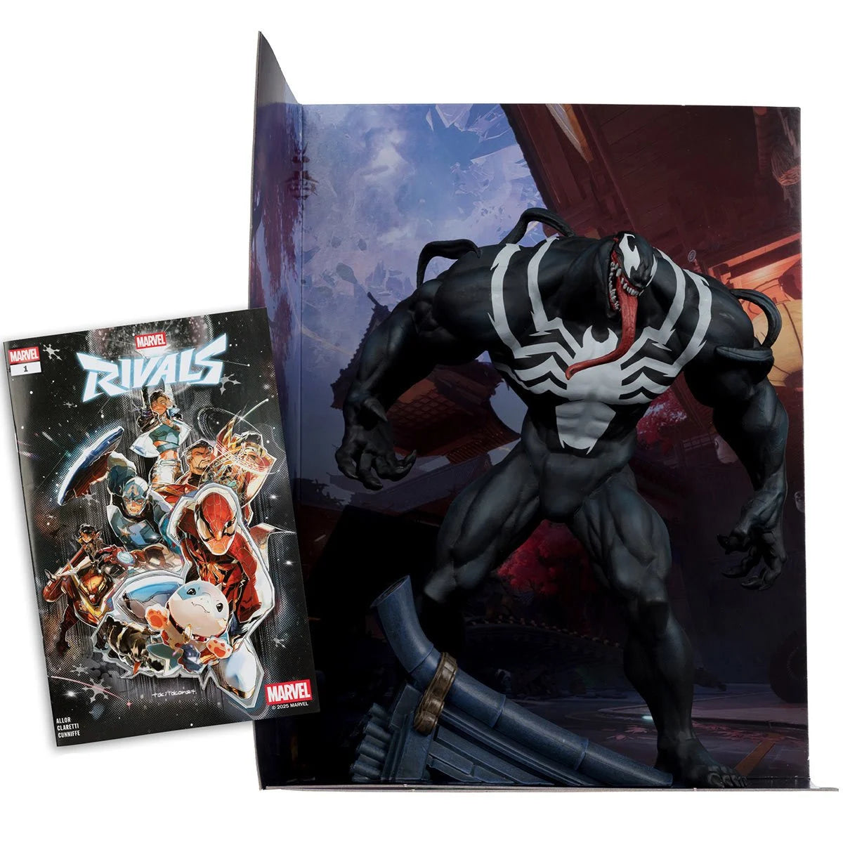 Marvel Rivals Wave 1 Venom 1:6 Scale Posed Figure with Scene and Comic