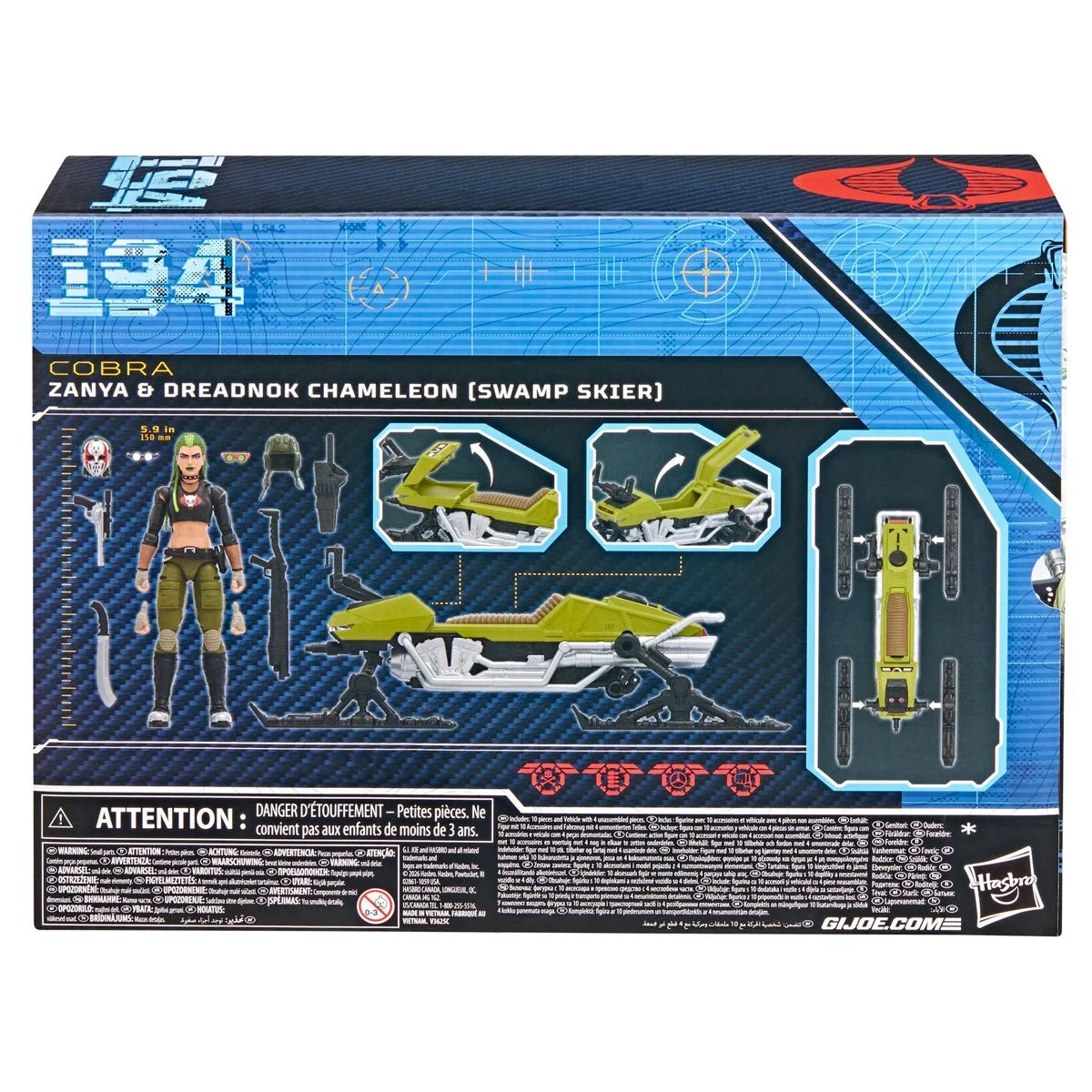 G.I. Joe Classified Series Zanya and Dreadnok Chameleon (Swamp Skier) Vehicle 6-Inch Action Figure